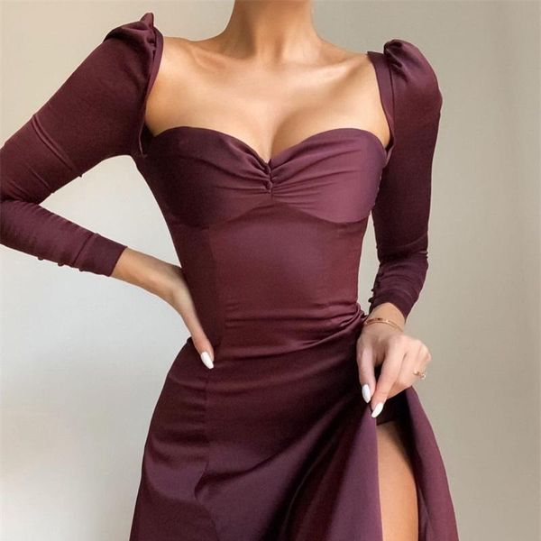 townlike 2021 satin autumn winter dress elegant long sleeve long dress split strapless backless party dresses vestidos, Black;gray
townlike 2021 satin autumn winter dress elegant long sleeve long dress split strapless backless party dresses vestidos, Black;gray