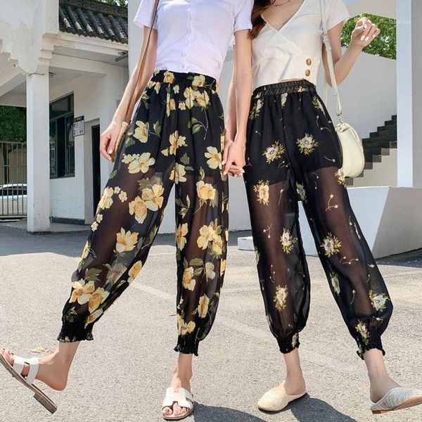 women's pants & capris summer women casual floral printed chiffon plus size female fashion loose elastic waist ninth harem pants1, Black;white
women's pants & capris summer women casual floral printed chiffon plus size female fashion loose elastic waist ninth harem pants1, Black;white