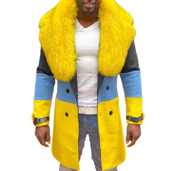 fashion- european and american men's contrast color trench coat men's long sleeve double breasted woollen coat men's clothing, Black
fashion- european and american men's contrast color trench coat men's long sleeve double breasted woollen coat men's clothing, Black