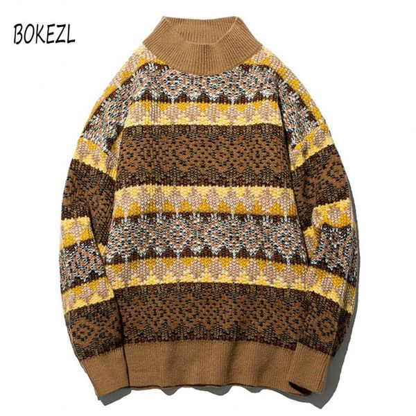 men's sweaters bokezl sweater color block patchwork knitted stripe geometric jumpers streetwear hip hop casual harajuku ugly christmas, White;black
men's sweaters bokezl sweater color block patchwork knitted stripe geometric jumpers streetwear hip hop casual harajuku ugly christmas, White;black