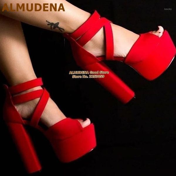 almudena red white silver chunky heel sandals platform cross strap open toe wedding shoes sky high banquet party shoes size461, Black
almudena red white silver chunky heel sandals platform cross strap open toe wedding shoes sky high banquet party shoes size461, Black