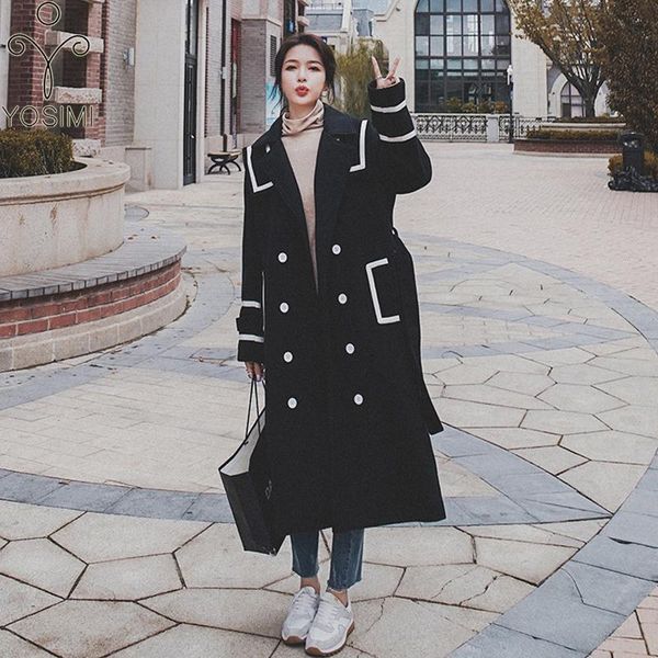 yosimi wool long women coat 2020 autumn winter maxi elegant loose wide-waistrd turn-down collar maxi plus size woolen jacket, Black
yosimi wool long women coat 2020 autumn winter maxi elegant loose wide-waistrd turn-down collar maxi plus size woolen jacket, Black