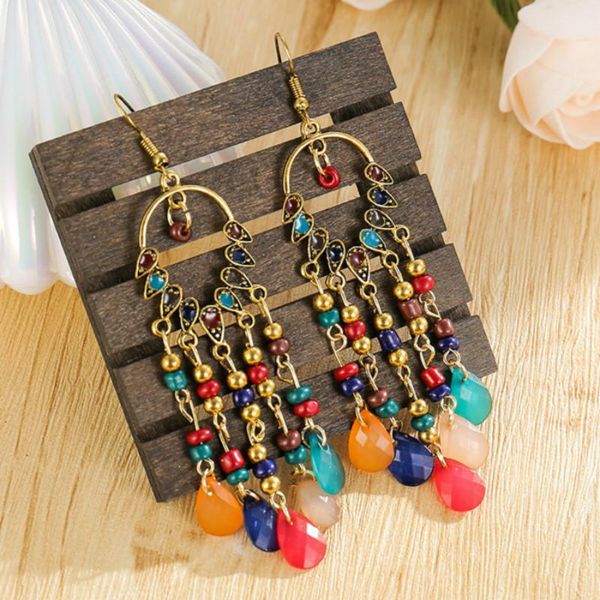 bohemian vintage women earrings 2020 trend ethnic style water drop acrylic beads long tassel earrings woman jewelry, Silver
bohemian vintage women earrings 2020 trend ethnic style water drop acrylic beads long tassel earrings woman jewelry, Silver