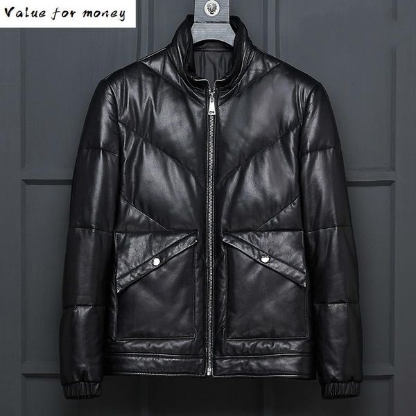 leather genuine jacket korean winter duck down jacket men sheepskin coat short warm blouson cuir homme lbl-7163 kj1376, Black
leather genuine jacket korean winter duck down jacket men sheepskin coat short warm blouson cuir homme lbl-7163 kj1376, Black