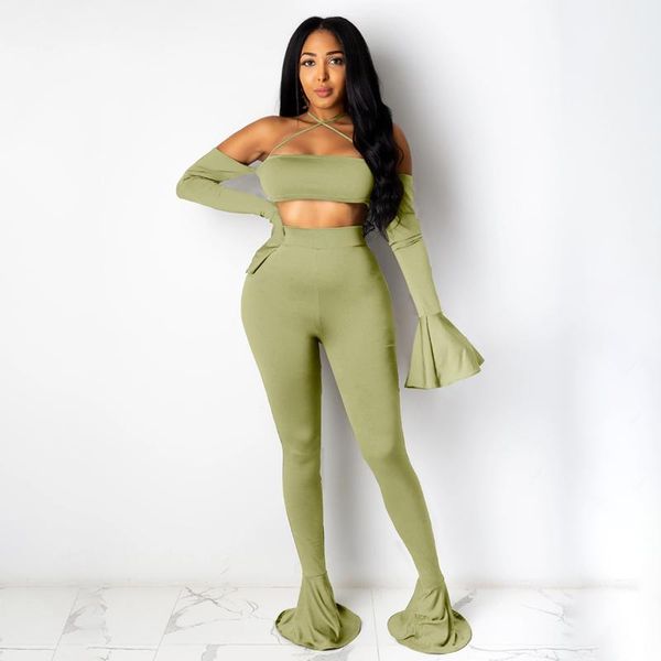 meihuida 2021 fashion women casual two-piece clothes set, solid color boat neck crop + flared long pants, black/ green, Gray
meihuida 2021 fashion women casual two-piece clothes set, solid color boat neck crop + flared long pants, black/ green, Gray