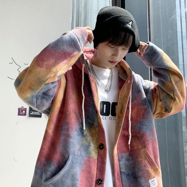 men's hoodies & sweatshirts pr tie-dyed korean style men 2021 autumn fashion hooded outerwear colorful male clothing, Black
men's hoodies & sweatshirts pr tie-dyed korean style men 2021 autumn fashion hooded outerwear colorful male clothing, Black