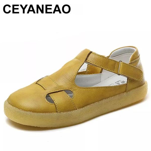 ceyaneao genuine leather shoes woman hollow out sandals female casual flat with sandals ladies shoe sandalias de mujer verano, Black
ceyaneao genuine leather shoes woman hollow out sandals female casual flat with sandals ladies shoe sandalias de mujer verano, Black