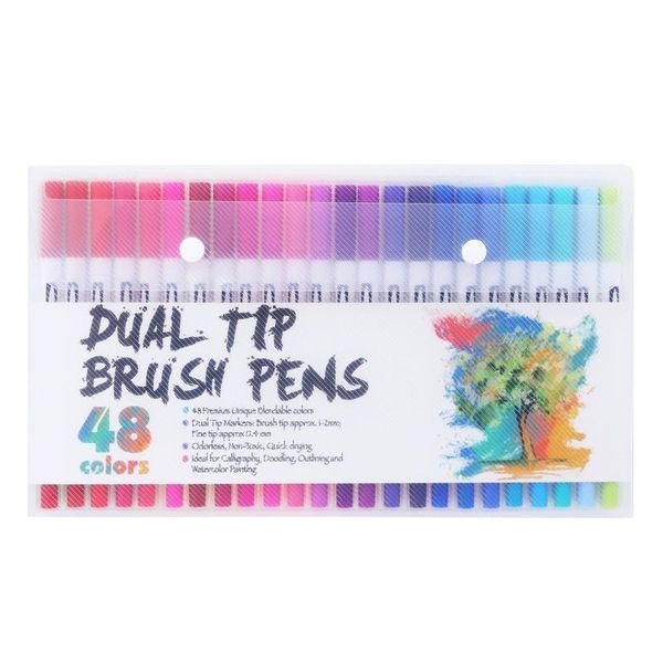 48pcs colors fine liner drawing painting watercolor markers pen art dual tip brush pen school supplies stationery 04350 h bbycie, Black;red
48pcs colors fine liner drawing painting watercolor markers pen art dual tip brush pen school supplies stationery 04350 h bbycie, Black;red