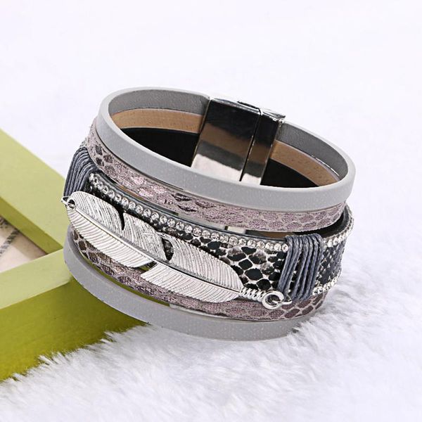 fashion ladies bracelet multilayer feather leather bracelet with multi-layer personality ultra wide magnetic buckle bracele sqcuqc
fashion ladies bracelet multilayer feather leather bracelet with multi-layer personality ultra wide magnetic buckle bracele sqcuqc