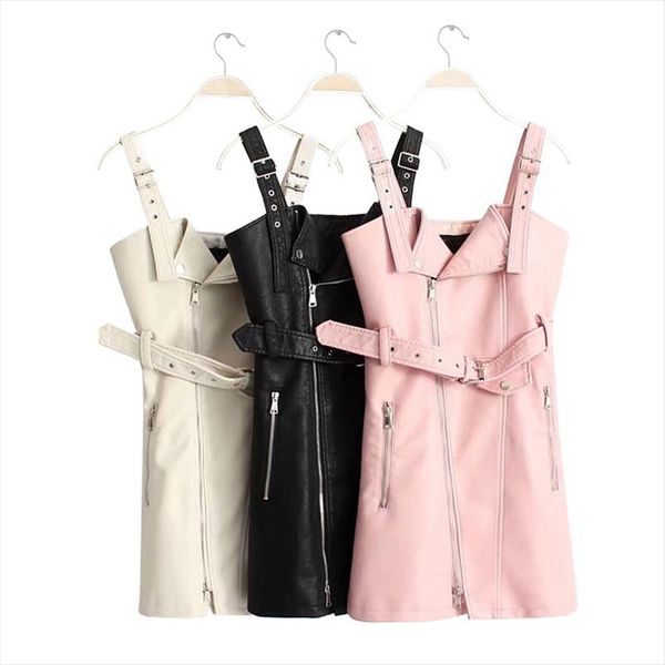 autumn faux pu leather mini dresses women with belt sleeveless zippers punk dress female 2020 winter fashion lady vestidos, Black;gray
autumn faux pu leather mini dresses women with belt sleeveless zippers punk dress female 2020 winter fashion lady vestidos, Black;gray