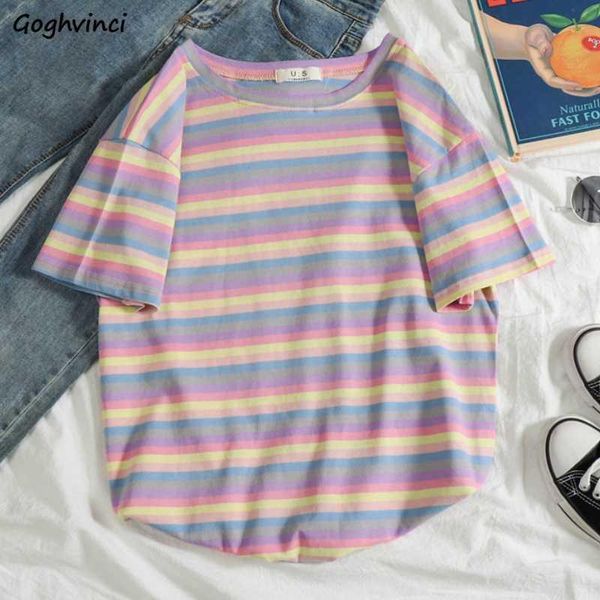 t-shirts women summer striped o-neck short sleeve oversize rainbow ins leisure korean style womens sweet kg-983, White
t-shirts women summer striped o-neck short sleeve oversize rainbow ins leisure korean style womens sweet kg-983, White