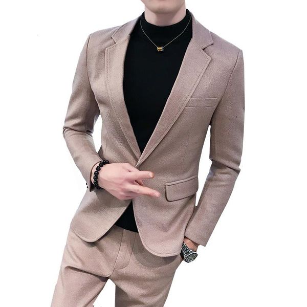 men's suits & blazers two piece set business party coat lapel one button autumn tweed wedding groom tuxedos jacket pants trousers 2pcs, White;black
men's suits & blazers two piece set business party coat lapel one button autumn tweed wedding groom tuxedos jacket pants trousers 2pcs, White;black