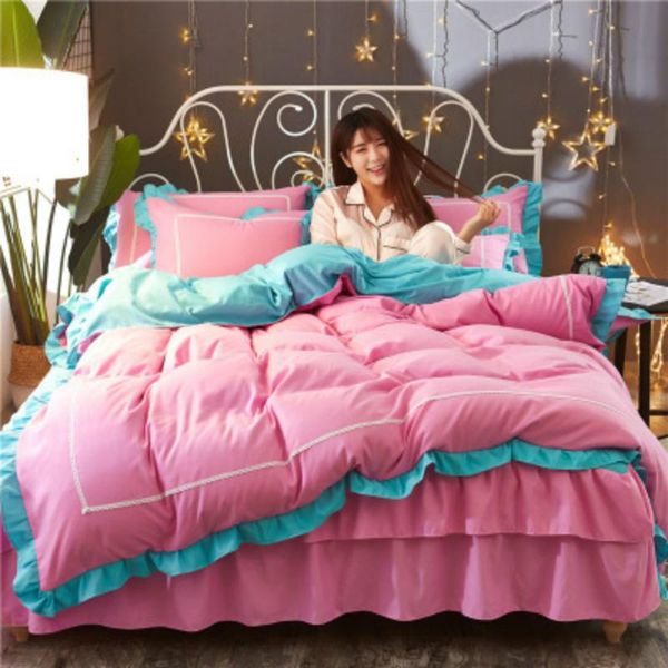 2m*2.2m new korean solid color double bed skirt four-piece set bed skirt quilt cover bedding
2m*2.2m new korean solid color double bed skirt four-piece set bed skirt quilt cover bedding