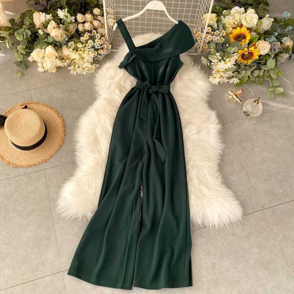 fashion ruffles one shoulder summer full length bandage jumpsuit casual spaghetti strap women playsuit beach tie romper1, Black;white
fashion ruffles one shoulder summer full length bandage jumpsuit casual spaghetti strap women playsuit beach tie romper1, Black;white