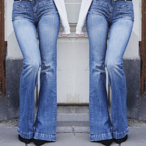 high waist women's jeans 2020 spring autumn fashion pocket bell bottomed wide leg denim pants women's flared trousers, Blue
high waist women's jeans 2020 spring autumn fashion pocket bell bottomed wide leg denim pants women's flared trousers, Blue