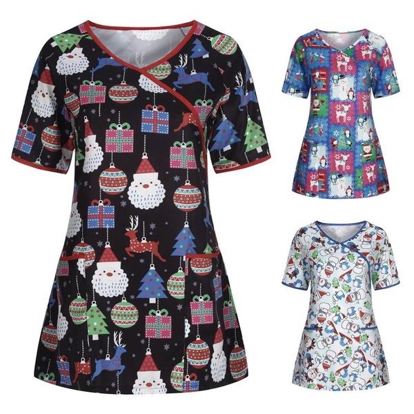 women's blouses & shirts 2021 women short sleeve blouse working v-neck christmas thanksgiving uniforms sleeved pet scrubs d3, White
women's blouses & shirts 2021 women short sleeve blouse working v-neck christmas thanksgiving uniforms sleeved pet scrubs d3, White