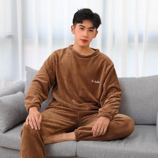 pajamas for couples set thick warm coral fleece homewear winter lounge men's clothing soft loose pajamas women home clothes suit, Black;brown
pajamas for couples set thick warm coral fleece homewear winter lounge men's clothing soft loose pajamas women home clothes suit, Black;brown