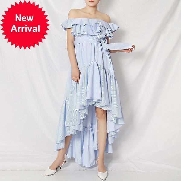 new high 2021 quality summer chic blue girl from a line stripe with no frilly straps irregular dress party vt38, Black;gray
new high 2021 quality summer chic blue girl from a line stripe with no frilly straps irregular dress party vt38, Black;gray