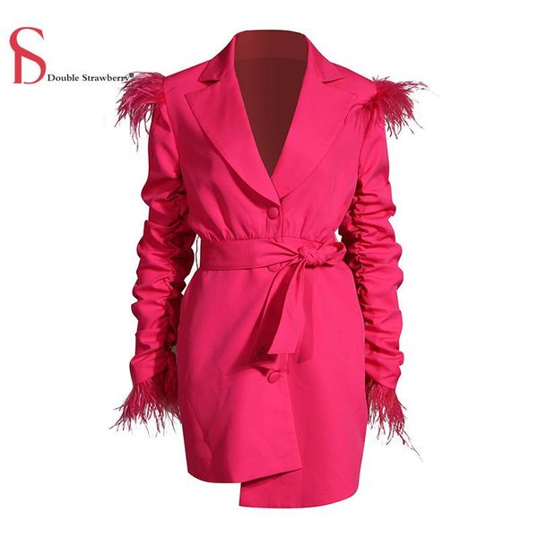 women's suits & blazers double strawberry autumn feather all-match wrinkled ostrich fur trim waist irregular lapel suit women streetwea, White;black
women's suits & blazers double strawberry autumn feather all-match wrinkled ostrich fur trim waist irregular lapel suit women streetwea, White;black