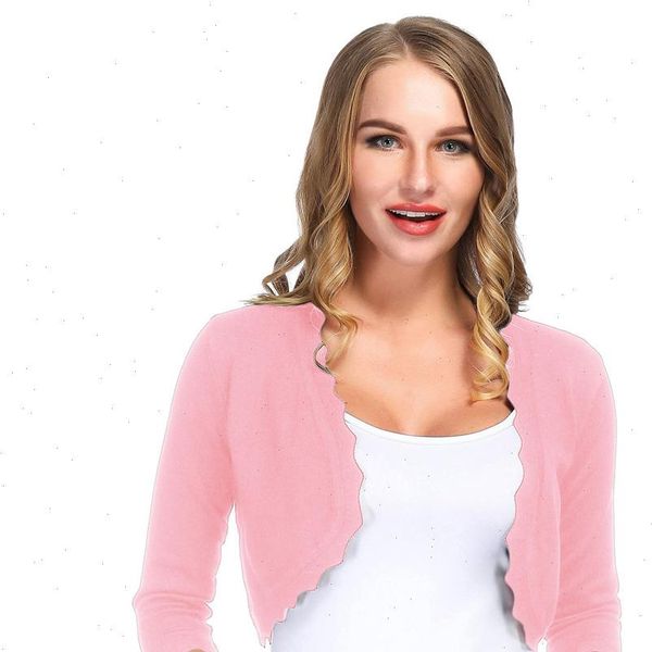 womens coat 3 4 sleeve open front cropped length bolero elegant vintage slim shrug solid color spring ladies knitting cardigan, White;black
womens coat 3 4 sleeve open front cropped length bolero elegant vintage slim shrug solid color spring ladies knitting cardigan, White;black