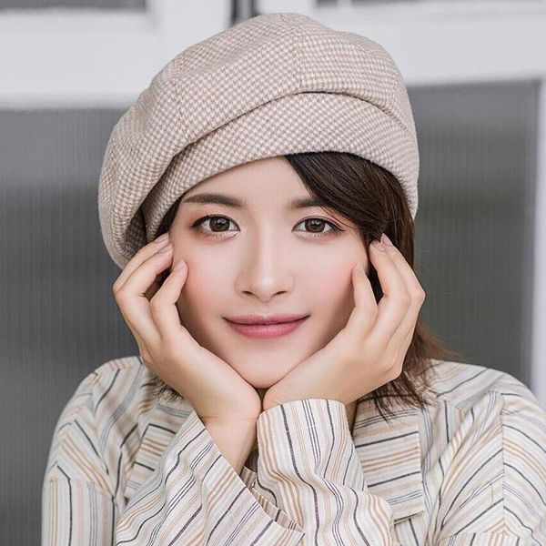 2021 new wool houndstooth beret women's autumn winter retro british fashion all-match painter hat warm stylish woolen bucket hat, Blue;gray
2021 new wool houndstooth beret women's autumn winter retro british fashion all-match painter hat warm stylish woolen bucket hat, Blue;gray