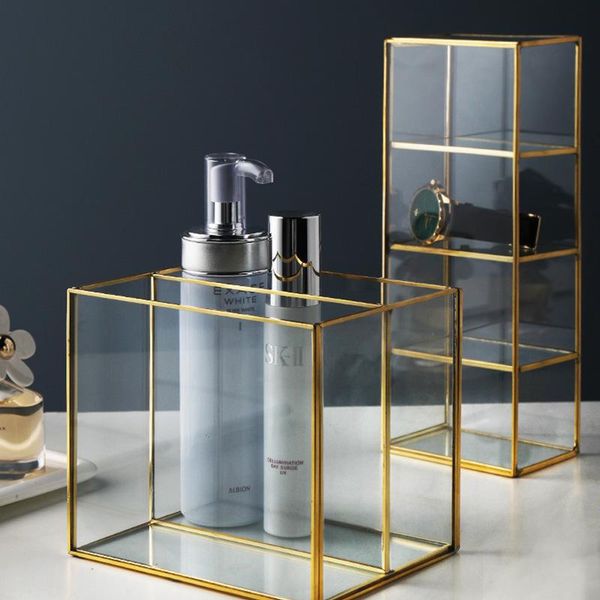 hooks & rails golden glass lattice cosmetic storage box jewelry classification tray large capacity dressing table deskfinishing
hooks & rails golden glass lattice cosmetic storage box jewelry classification tray large capacity dressing table deskfinishing