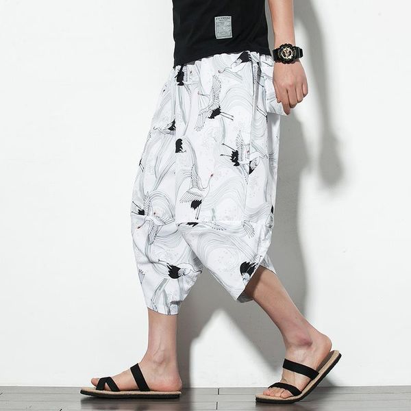 men summer wide leg pants man casual calf-length pants 2020 new printed cotton male baggy harem trousers dropshipping1, Black
men summer wide leg pants man casual calf-length pants 2020 new printed cotton male baggy harem trousers dropshipping1, Black