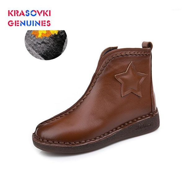 boots krasovki genuine soft leather cow women fur plush warm snow for autumn winter ankle platform booties1, Black
boots krasovki genuine soft leather cow women fur plush warm snow for autumn winter ankle platform booties1, Black