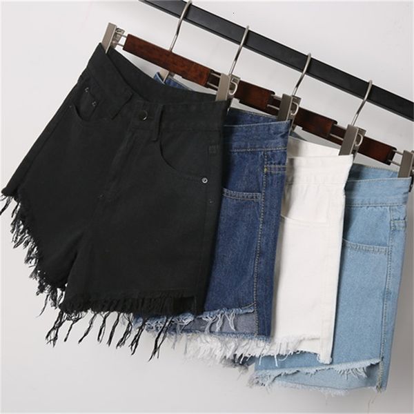 5-color 8-size new loose thin front short back long white large waist denim shorts, White;black
5-color 8-size new loose thin front short back long white large waist denim shorts, White;black