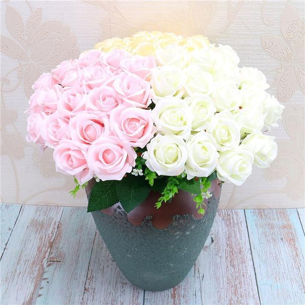 decorative flowers & wreaths 18 artificial rose wedding bouquet white pink thai royal bride holding silk flower party decoration
decorative flowers & wreaths 18 artificial rose wedding bouquet white pink thai royal bride holding silk flower party decoration