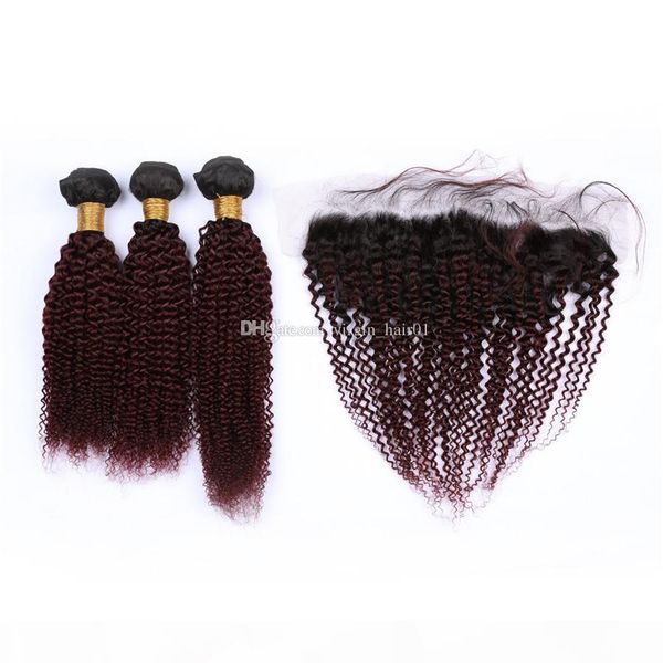 #1b 99j burgundy ombre brazilian kinkys curly human hair bundles with frontal closure wine red dark roots afro curly virgin hair, Black;brown
#1b 99j burgundy ombre brazilian kinkys curly human hair bundles with frontal closure wine red dark roots afro curly virgin hair, Black;brown