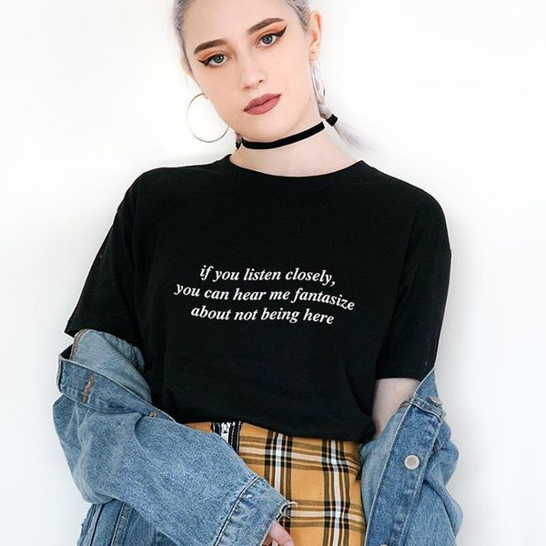 if you listen closely you can hear me fantasize black t-shirt tumblr summer fashion grunge 90s t tee women t shirt drop, White
if you listen closely you can hear me fantasize black t-shirt tumblr summer fashion grunge 90s t tee women t shirt drop, White