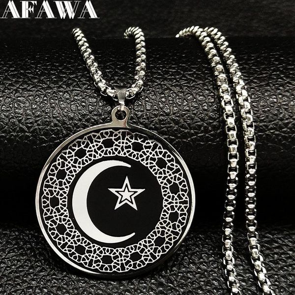 pendant necklaces 2021 fashion muslim star moon stainless steel men black silver color pendants jewelry colgante n732s02
pendant necklaces 2021 fashion muslim star moon stainless steel men black silver color pendants jewelry colgante n732s02