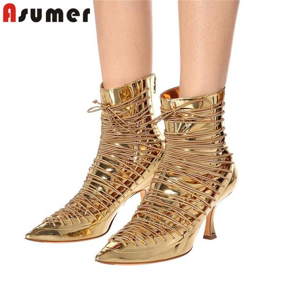 asumer 2020 big size 43 ankle boots women pointed toe zip cross tied stiletto high heels party wedding shoes woman short boots, Black
asumer 2020 big size 43 ankle boots women pointed toe zip cross tied stiletto high heels party wedding shoes woman short boots, Black