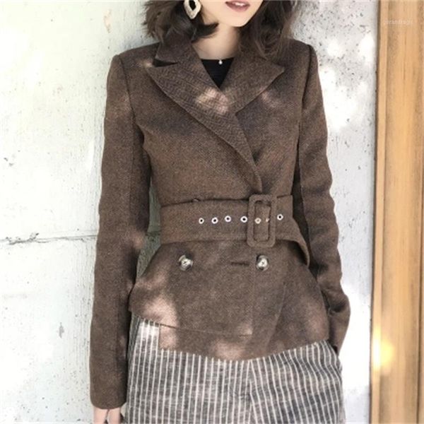 women blazers and jackets autumn new short herringbone woolen small suit jacket women coat1, White;black
women blazers and jackets autumn new short herringbone woolen small suit jacket women coat1, White;black