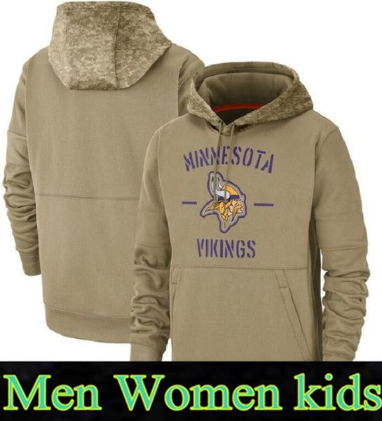 

2020 men womens youth minnesota hoodies viking sweatshirt salute to service sideline therma performance pullover hoodietan, Blue;black