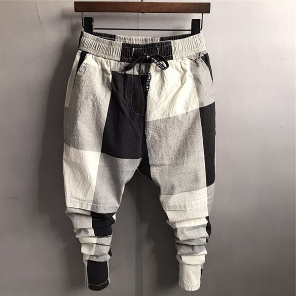 summer new thin plaid cotton linen men's pencil pants slim fit ankle-length korea young boy harem trousers fashion city, Black
summer new thin plaid cotton linen men's pencil pants slim fit ankle-length korea young boy harem trousers fashion city, Black