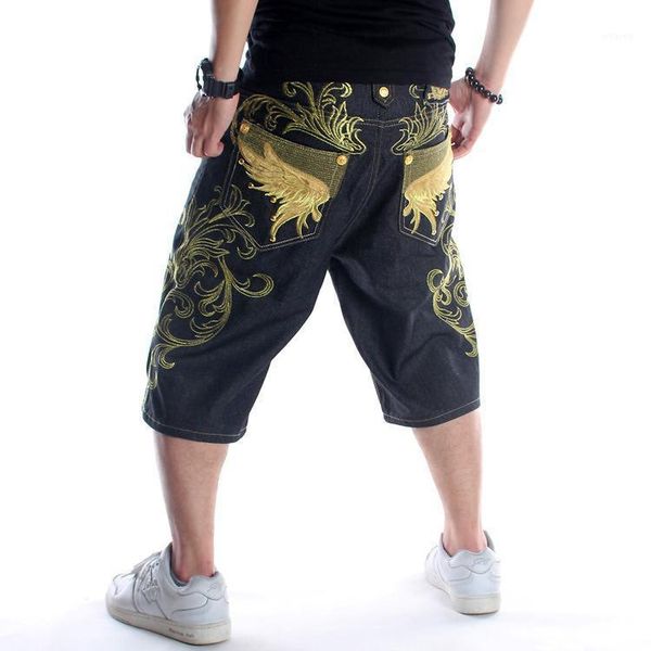 w30-w46 new mens jeans embroidery baggy loose denim hiphop butterfly streetwear short 1/2 pants trousers summer oversize 20211, Blue
w30-w46 new mens jeans embroidery baggy loose denim hiphop butterfly streetwear short 1/2 pants trousers summer oversize 20211, Blue