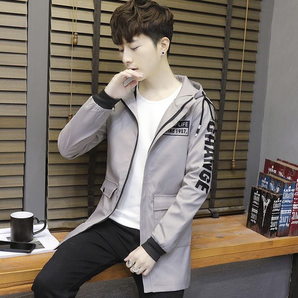 spring youth korean hooded jacket men's casual medium length windbreaker new year, Tan;black
spring youth korean hooded jacket men's casual medium length windbreaker new year, Tan;black