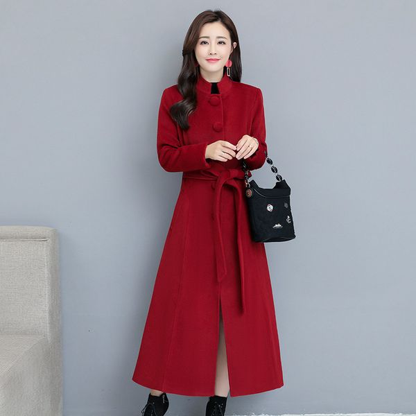 women's 2021 winter new korean anti-aging clothing lapel below the knee woolen woman's coat ietd, Black
women's 2021 winter new korean anti-aging clothing lapel below the knee woolen woman's coat ietd, Black