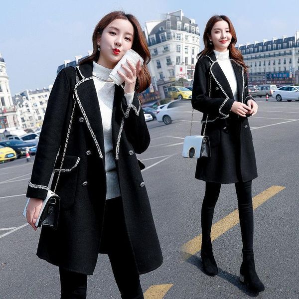 women's wool & blends women long thick black woolen coat fashion overcoat large size
women's wool & blends women long thick black woolen coat fashion overcoat large size