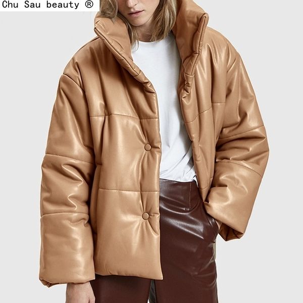 chu sau beauty solid pu leather cotton parkas women fashion high imitation leather coats women elegant thick cotton jackets lady 201103, Black
chu sau beauty solid pu leather cotton parkas women fashion high imitation leather coats women elegant thick cotton jackets lady 201103, Black
