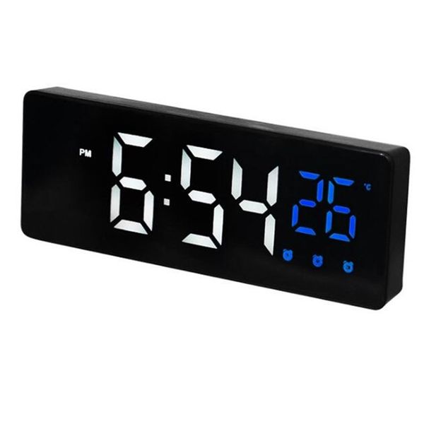mirror table clock led digital watch support setting 3 alarms voice control snooze temperature display bedside for living room
mirror table clock led digital watch support setting 3 alarms voice control snooze temperature display bedside for living room