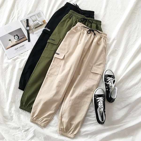 cargo pants women early autumn high waist pantsnew harajuku style korean-style loose elastic waist t200422, Black;white
cargo pants women early autumn high waist pantsnew harajuku style korean-style loose elastic waist t200422, Black;white