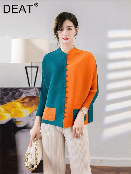 women's jackets women pleated hit color pockets single breasted long sleeve coat casual style wild 2022 summer fashion 15ab708, Black;brown
women's jackets women pleated hit color pockets single breasted long sleeve coat casual style wild 2022 summer fashion 15ab708, Black;brown