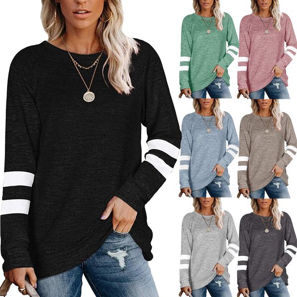 carney sweater long sleeve european and american stitching crew neck casual t-shirt loose for women, White
carney sweater long sleeve european and american stitching crew neck casual t-shirt loose for women, White