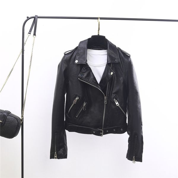 2021 new spring turndown collar biker of female plutonium faux soft leather jacket yi27, Black
2021 new spring turndown collar biker of female plutonium faux soft leather jacket yi27, Black
