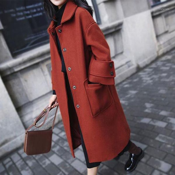2020 winter solid color long woolen coat female korean long sleeve large size fashion woolen loose jackets cc3511, Black
2020 winter solid color long woolen coat female korean long sleeve large size fashion woolen loose jackets cc3511, Black