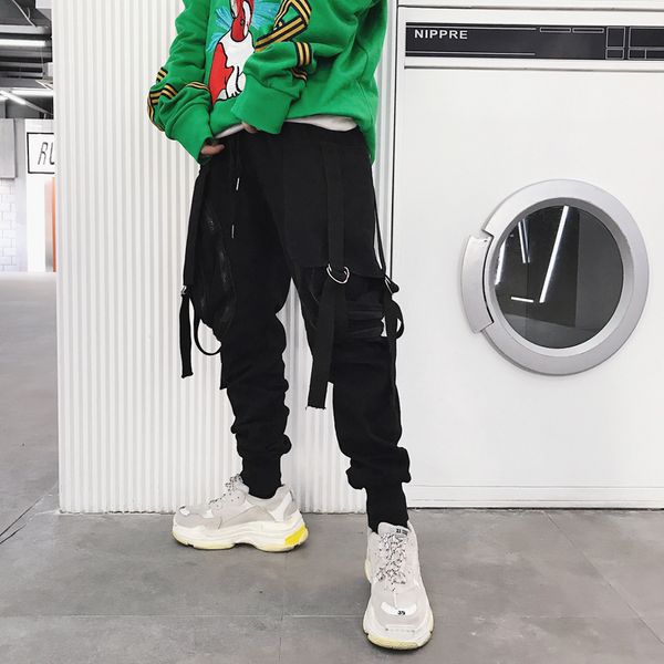 2021 winter fall black hip hop ribbon with many pockets of men street runner style gout hook baggy pants position wmmh, White;black
2021 winter fall black hip hop ribbon with many pockets of men street runner style gout hook baggy pants position wmmh, White;black