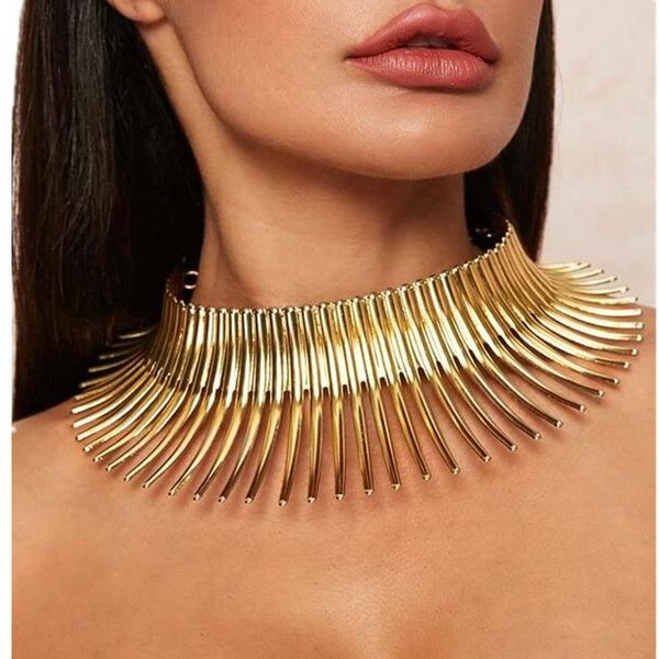 chokers women necklace africa necklaces jewelry for gold color metal big exaggerated torque choker steampunk party, Golden;silver
chokers women necklace africa necklaces jewelry for gold color metal big exaggerated torque choker steampunk party, Golden;silver